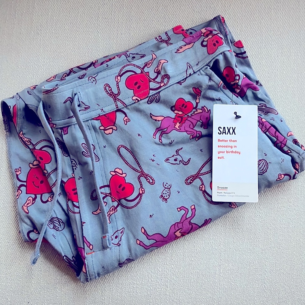SUPER SOFT SAXX SNOOZE PANT… “I ❤️ COWBOYS     UNISEX